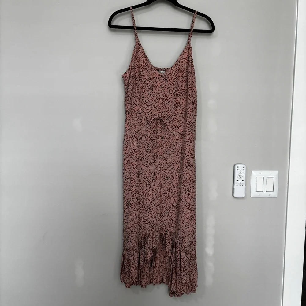 Rails Frida Midi Dress Rose Spotted Wedding Spring Summer Ruffle Flowy Size M